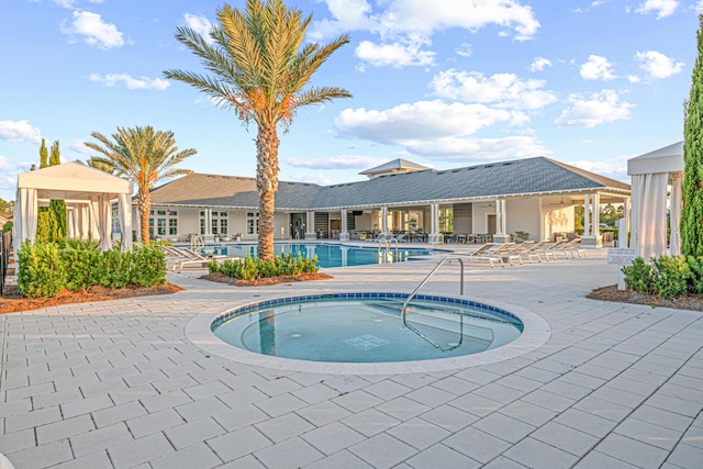 128 Ravine Rd, Watersound, FL 32461 - community pool with a patio, a community hot tub, and a gazebo