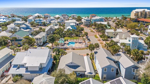 4460 Ocean View Dr, Destin, FL 32541 - aerial view of residential area featuring a pool and a nearby body of water
