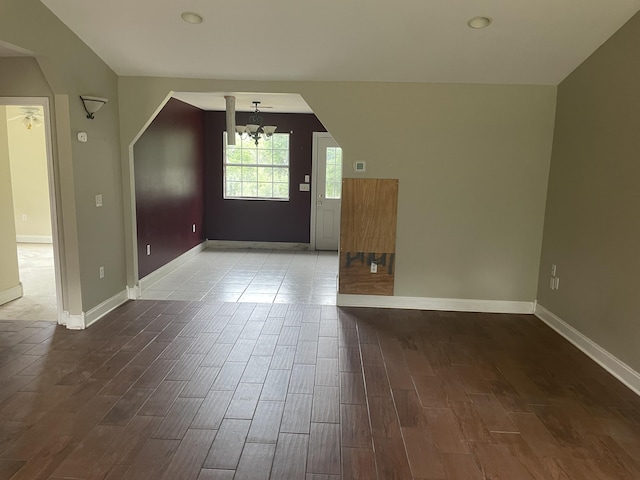 159 Michigan Ln, Defuniak Springs, FL 32433 - additional living space featuring a chandelier and wood finished floors