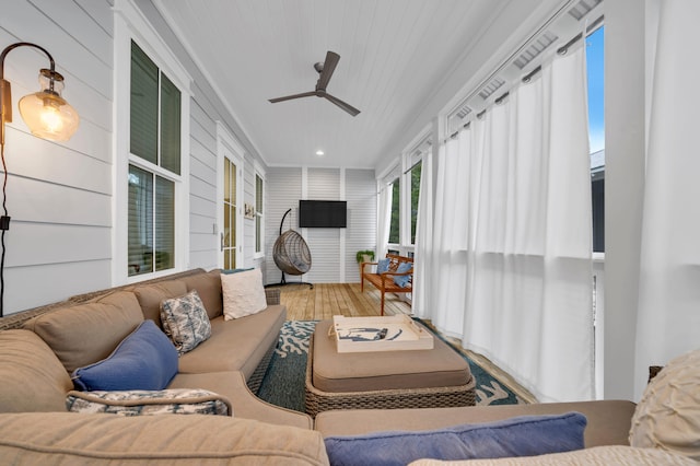 22 Cypress Rdg, Santa Rosa Beach, FL 32459 - living room with wood finished floors, ceiling fan, and recessed lighting