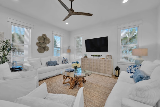22 Cypress Rdg, Santa Rosa Beach, FL 32459 - living area with ceiling fan and recessed lighting