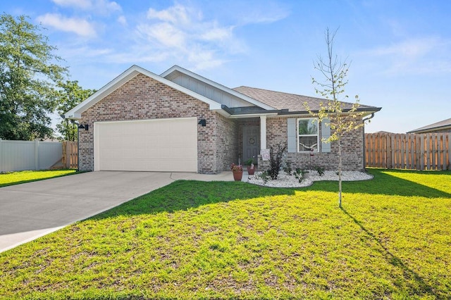 4649 Naval Ct, Crestview, FL 32539 - view of front of home featuring brick siding, an attached garage, concrete driveway, and board and batten siding