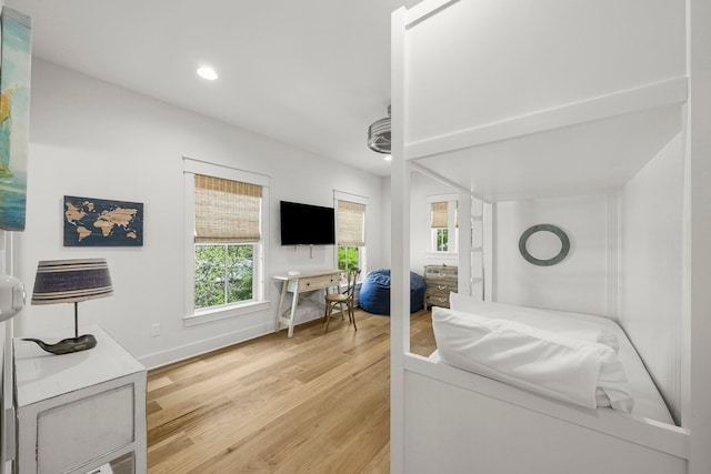 499 Patina Blvd, Inlet Beach, FL 32461 - bedroom featuring light wood finished floors, multiple windows, and recessed lighting