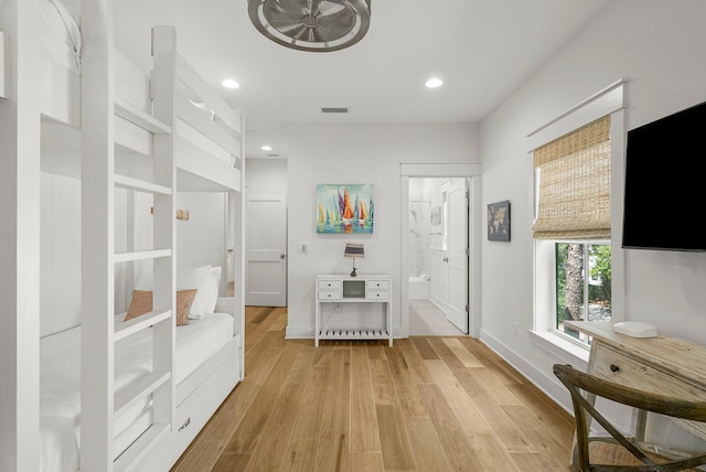 499 Patina Blvd, Inlet Beach, FL 32461 - foyer featuring light wood finished floors, a ceiling fan, and recessed lighting