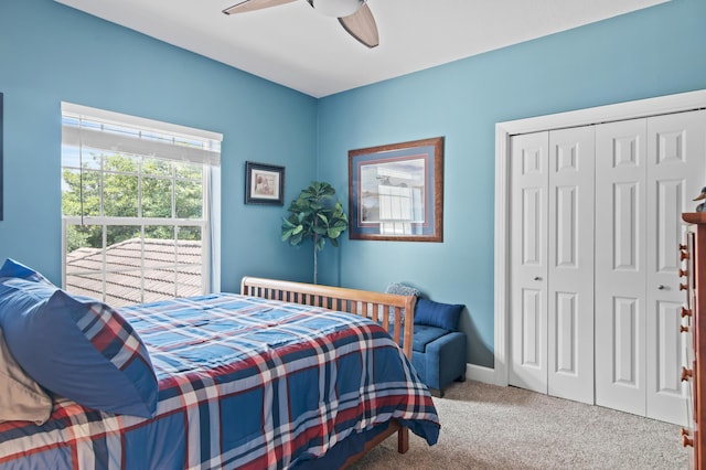 6341 Augusta Cv, Destin, FL 32541 - bedroom featuring carpet floors, a closet, and ceiling fan