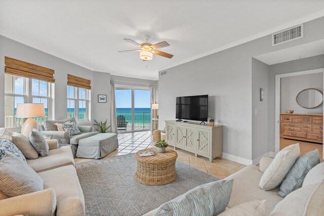 164 Blue Lupine Way Unit 411, Santa Rosa Beach, FL 32459 - living area featuring ceiling fan and light tile patterned floors