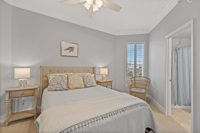 164 Blue Lupine Way Unit 411, Santa Rosa Beach, FL 32459 - bedroom featuring ornamental molding and ceiling fan