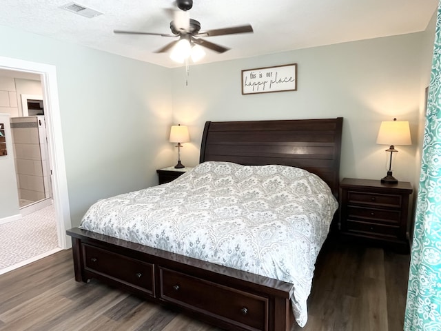 612 NE Powell Dr, Fort Walton Beach, FL 32547 - bedroom with wood finished floors and ceiling fan