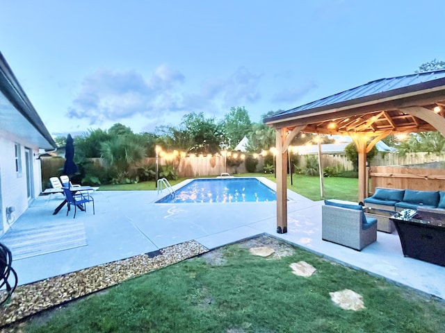 612 NE Powell Dr, Fort Walton Beach, FL 32547 - view of pool with a gazebo, a fenced backyard, an outdoor living space, and a patio