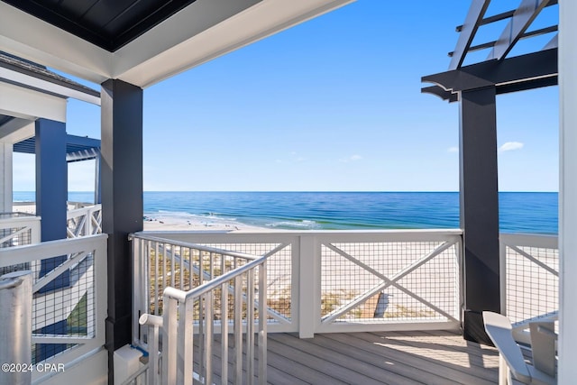 19989 Front Beach Rd, Panama City Beach, FL 32413 - deck featuring view of water and beach