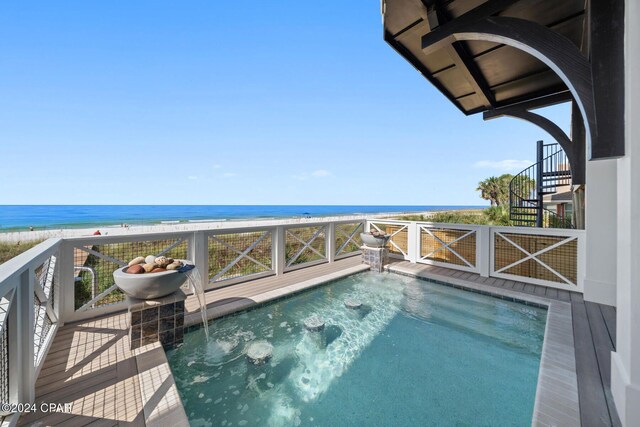 19989 Front Beach Rd, Panama City Beach, FL 32413 - view of pool with stairway and a deck with water view