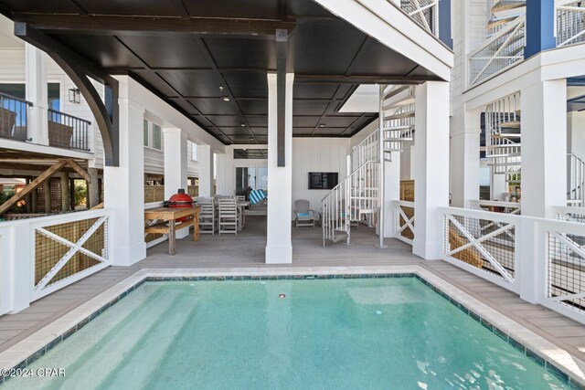 19989 Front Beach Rd, Panama City Beach, FL 32413 - indoor pool featuring stairway