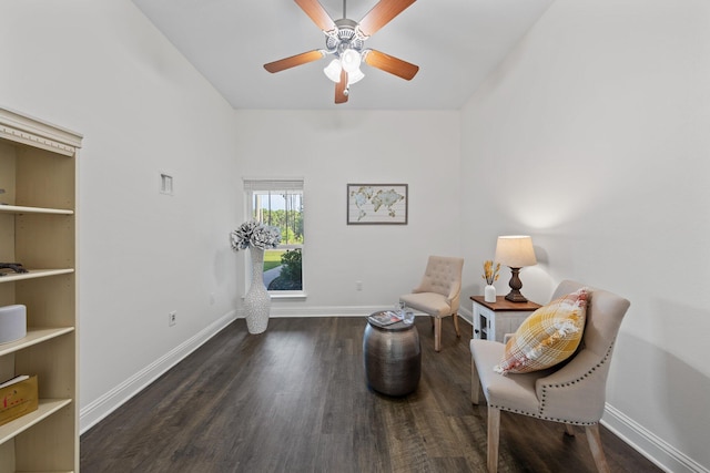8152 Nevada St, Navarre, FL 32566 - sitting room featuring wood finished floors and a ceiling fan