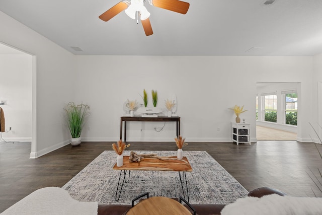 8152 Nevada St, Navarre, FL 32566 - living room featuring wood finished floors and ceiling fan
