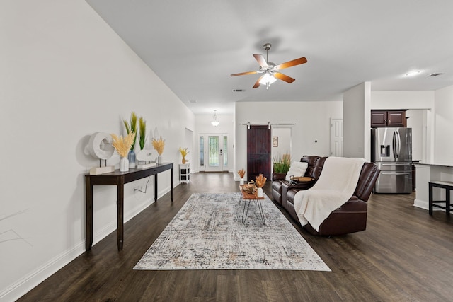 8152 Nevada St, Navarre, FL 32566 - living room featuring dark wood-type flooring and ceiling fan