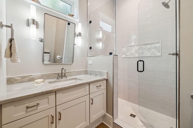 508 W Point Washington Rd, Santa Rosa Beach, FL 32459 - bathroom with a stall shower and vanity