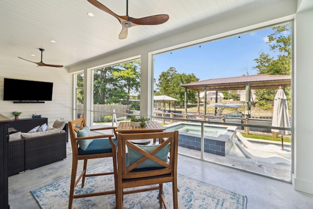 508 W Point Washington Rd, Santa Rosa Beach, FL 32459 - sunroom / solarium with a hot tub