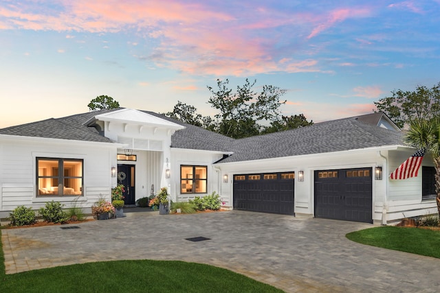 508 W Point Washington Rd, Santa Rosa Beach, FL 32459 - view of front of home featuring a garage, decorative driveway, and a shingled roof