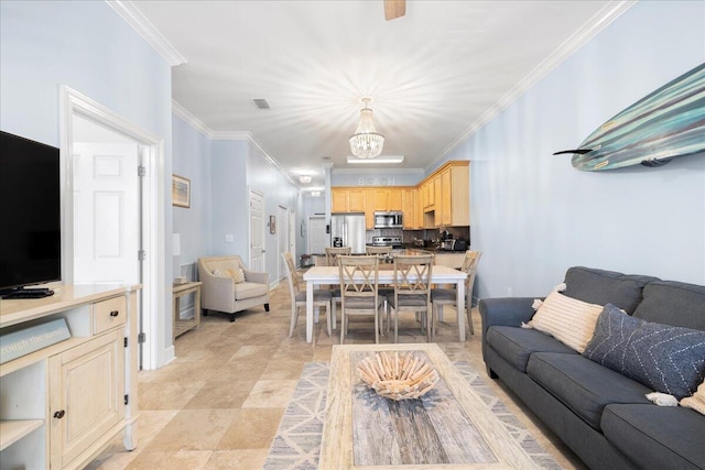 231 Somerset Bridge Rd Unit 1209, Santa Rosa Beach, FL 32459 - living room featuring a chandelier and crown molding