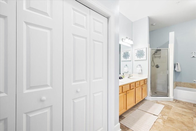 231 Somerset Bridge Rd Unit 1209, Santa Rosa Beach, FL 32459 - bathroom with a closet, a shower stall, vanity, and a bath