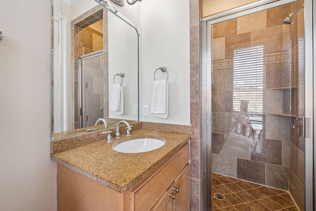 19108 Front Beach Rd Unit A & B, Panama City Beach, FL 32413 - bathroom with a shower stall and vanity