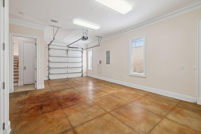 19108 Front Beach Rd Unit A & B, Panama City Beach, FL 32413 - garage featuring electric panel and a garage door opener