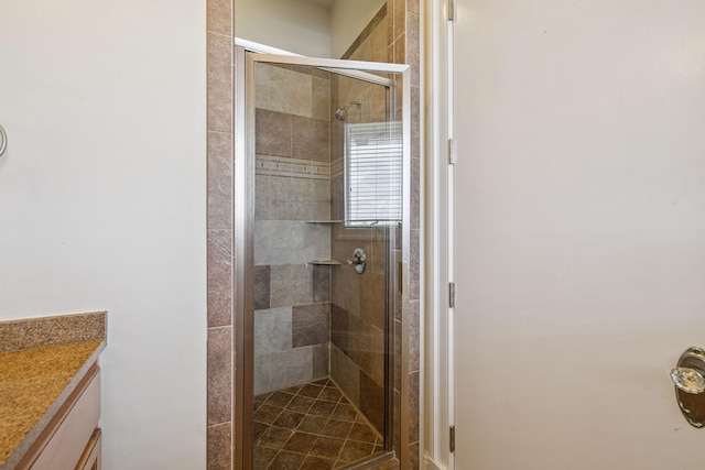 19108 Front Beach Rd Unit A & B, Panama City Beach, FL 32413 - bathroom with a shower stall and vanity
