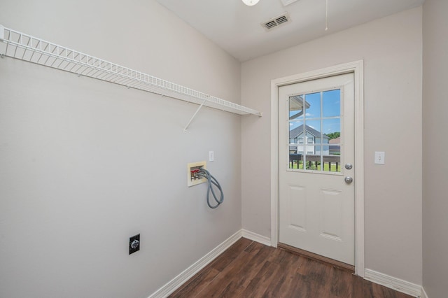 715 Presscott St, Crestview, FL 32536 - laundry room with hookup for a washing machine, dark wood-style floors, and electric dryer hookup