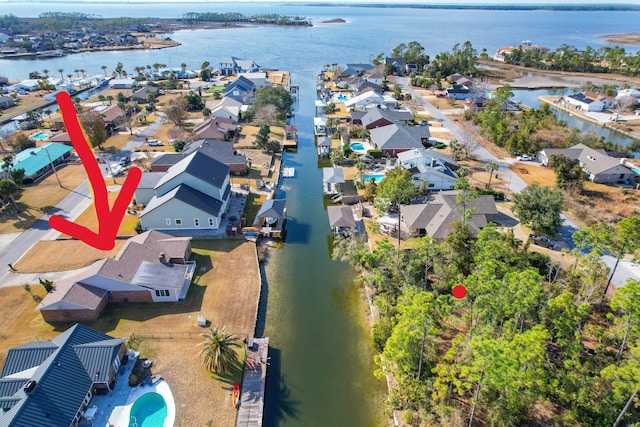 702 Beachcomber Dr, Lynn Haven, FL 32444 - aerial perspective of suburban area featuring a nearby body of water