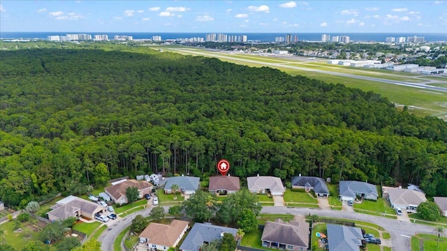 3928 Mesa Rd, Destin, FL 32541 - aerial overview of property's location with a heavily wooded area