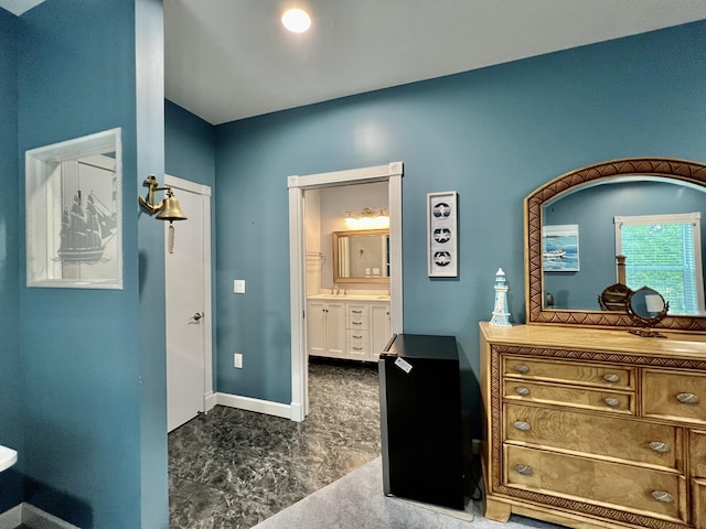 226 N Marsh Lndg, Freeport, FL 32439 - bathroom featuring vanity and marble look tile flooring