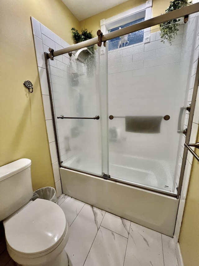 226 N Marsh Lndg, Freeport, FL 32439 - bathroom with enclosed tub / shower combo and marble finish flooring