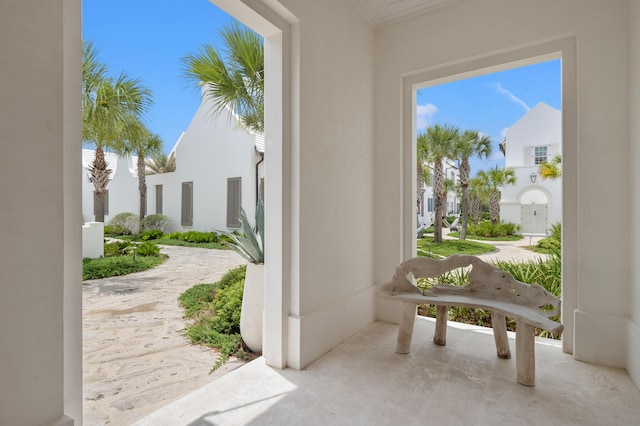 40 Silver Sea Ct Unit Aa4, Inlet Beach, FL 32461 - doorway to outside featuring crown molding