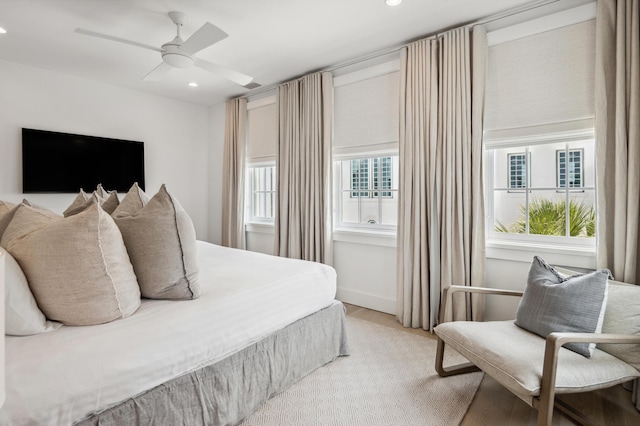 40 Silver Sea Ct Unit Aa4, Inlet Beach, FL 32461 - bedroom featuring recessed lighting, light wood finished floors, and ceiling fan