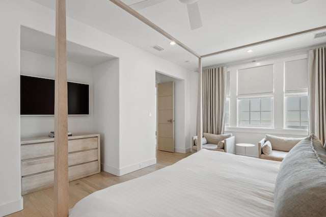 40 Silver Sea Ct Unit Aa4, Inlet Beach, FL 32461 - bedroom with light wood-style floors, recessed lighting, and ceiling fan
