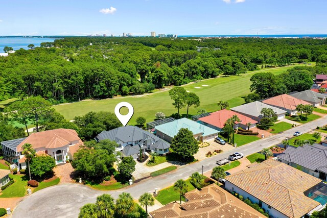 96 Garnet Pl, Destin, FL 32541 - aerial perspective of suburban area featuring a nearby body of water and a local golf course