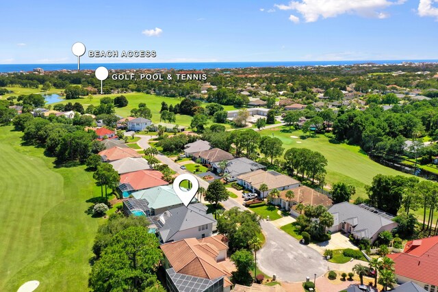 96 Garnet Pl, Destin, FL 32541 - aerial view of residential area with a golf club and a nearby body of water