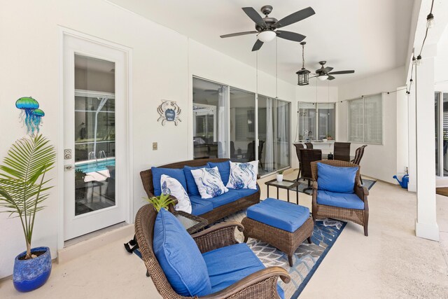 96 Garnet Pl, Destin, FL 32541 - view of patio / terrace featuring a ceiling fan and an outdoor hangout area
