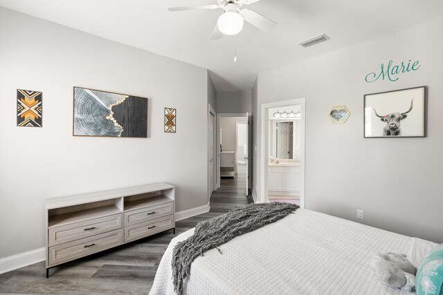 96 Garnet Pl, Destin, FL 32541 - bedroom with wood finished floors, ensuite bathroom, and ceiling fan
