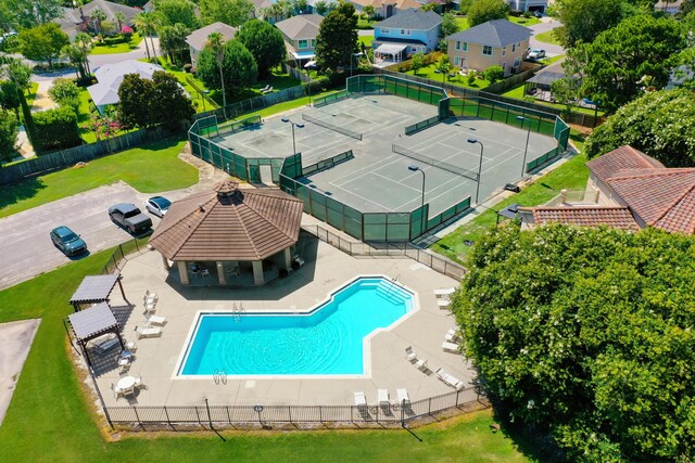 96 Garnet Pl, Destin, FL 32541 - aerial view of residential area featuring a pool