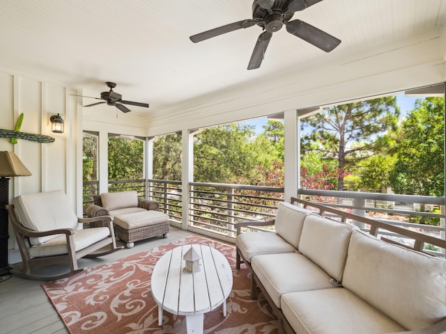 16 Beachberry Ln, Santa Rosa Beach, FL 32459 - sunroom / solarium featuring a ceiling fan and an outdoor living space