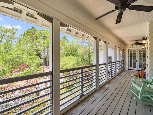 16 Beachberry Ln, Santa Rosa Beach, FL 32459 - deck with french doors and ceiling fan