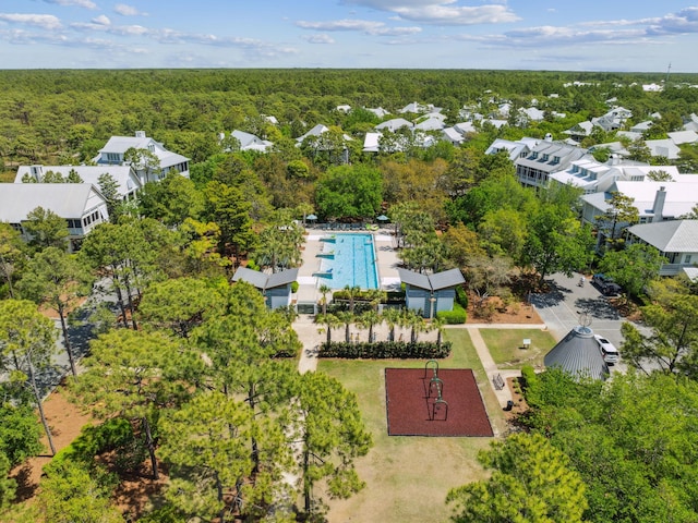 16 Beachberry Ln, Santa Rosa Beach, FL 32459 - aerial view of a pool area and a heavily wooded area