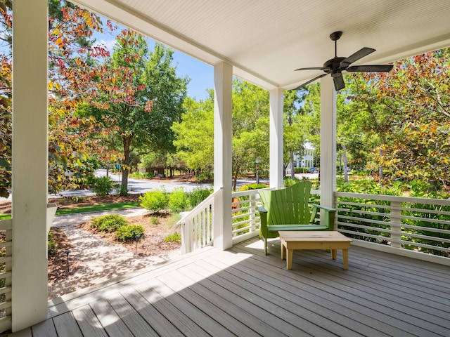16 Beachberry Ln, Santa Rosa Beach, FL 32459 - wooden porch featuring ceiling fan