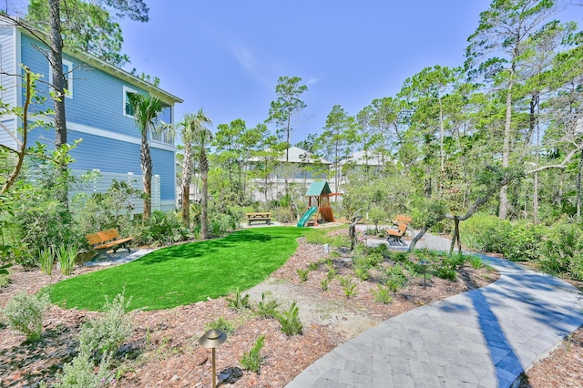 257 Matts Way, Santa Rosa Beach, FL 32459 - view of grassy yard with a playground