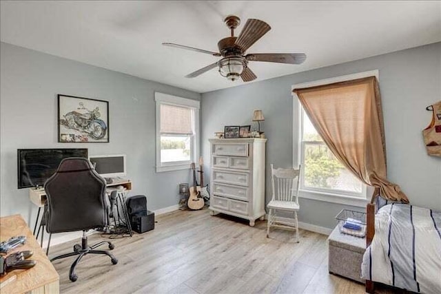 71 Childers Ln, Freeport, FL 32439 - office area featuring healthy amount of natural light, wood finished floors, and ceiling fan