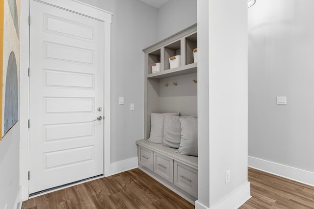 34 W Majestic Palm Dr, Inlet Beach, FL 32461 - mudroom featuring dark wood-style flooring and baseboards