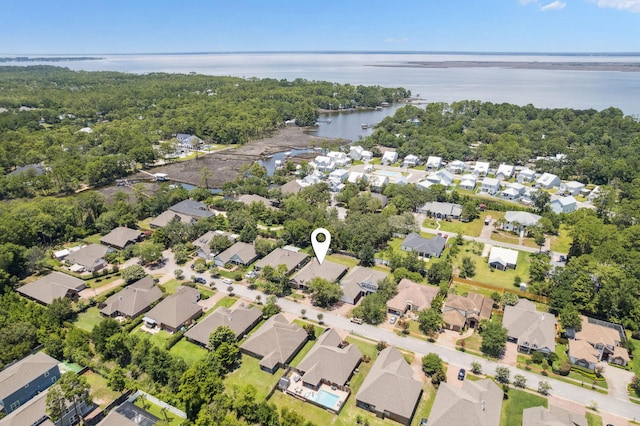 134 Mussett Bayou Ct, Santa Rosa Beach, FL 32459 - aerial view of property's location featuring a nearby body of water and nearby suburban area