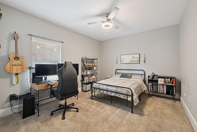 134 Mussett Bayou Ct, Santa Rosa Beach, FL 32459 - carpeted bedroom with an office area and a ceiling fan