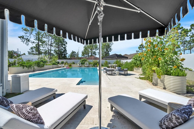 34 E Surfside Dr, Santa Rosa Beach, FL 32459 - view of pool with an outdoor living space and a patio area